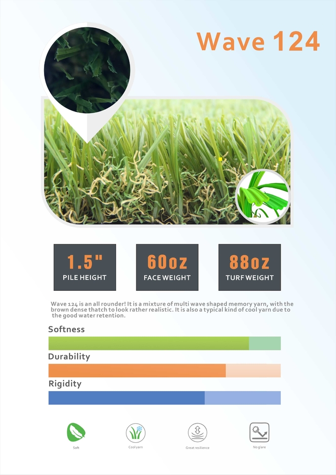 Garden Grass Cesped Τεχνητό πράσινο χαλί για εξωραϊσμό Ύψος 15μ 0