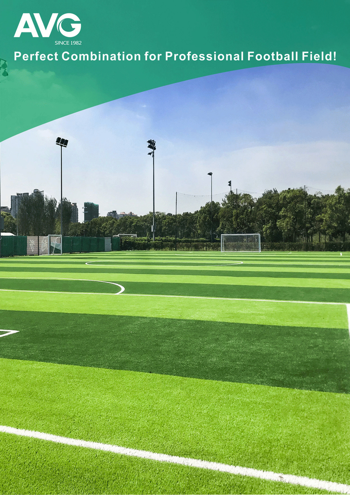 Πράσινη τεχνητή χλόη ποδοσφαίρου Cesped 40mm ύψος που ενισχύεται 0